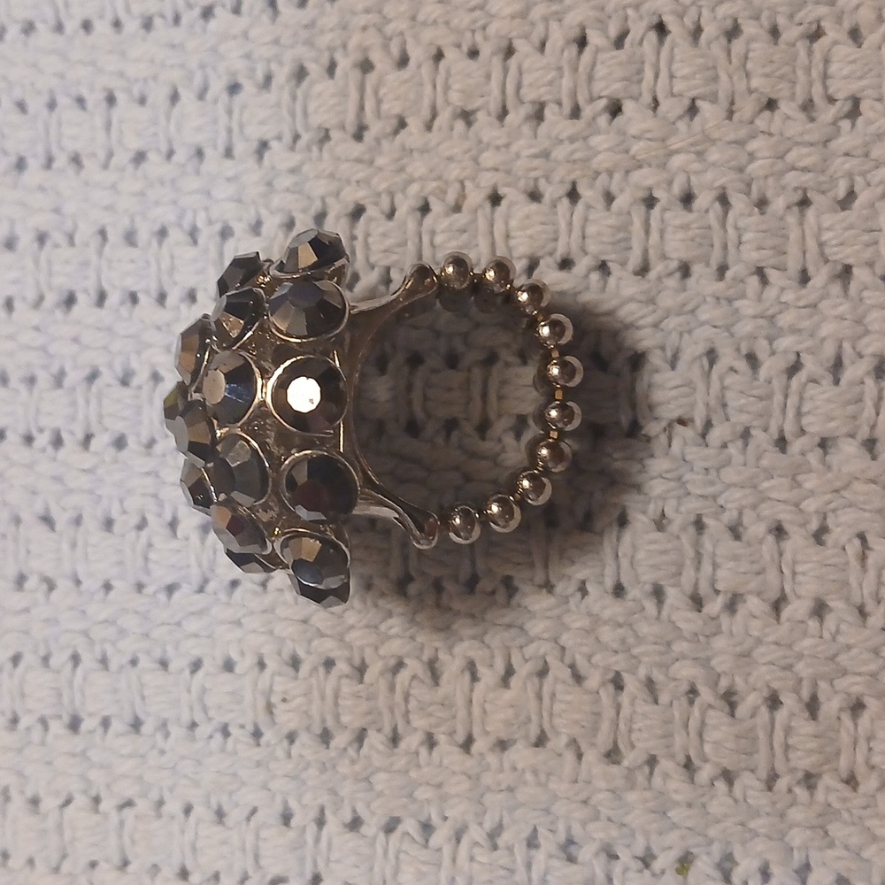 Colorful Vintage Gem Brooch and Black Gem Ring Set - Picture 11 of 14